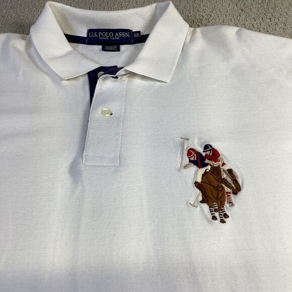U.S. Polo Assn. White Polo Shirt Number 3 Size XXL Menswear Casual Short Sleeve - Picture 3 of 5